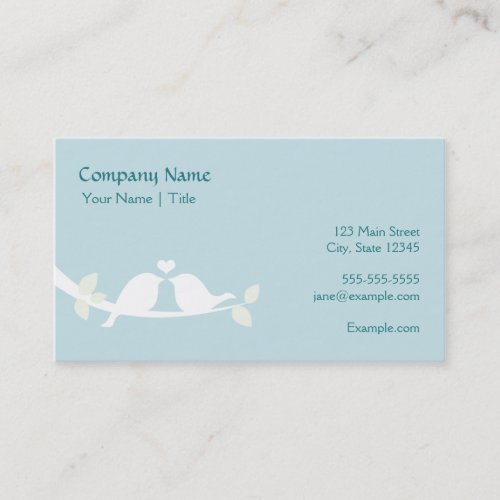 Aqua Love Birds Business Card