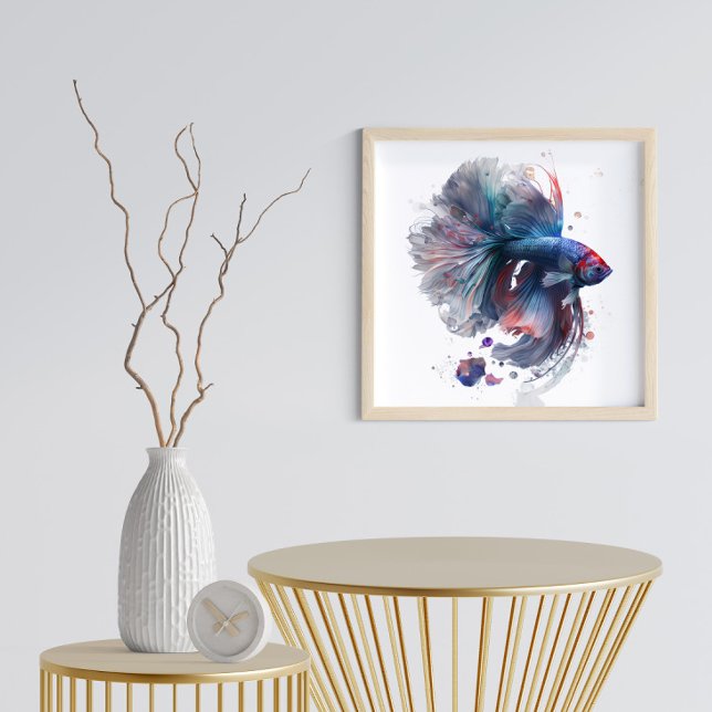 Aqua Majesty Watercolor Collection Faux Canvas Print (Creator Uploaded)