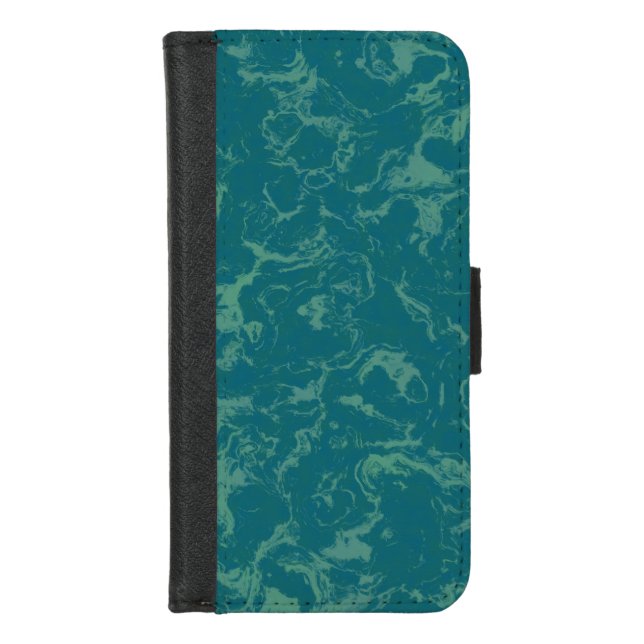 Aqua marble iPhone wallet case (Front)