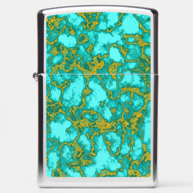 Aqua Marble-Like  Zippo Lighter (Front)
