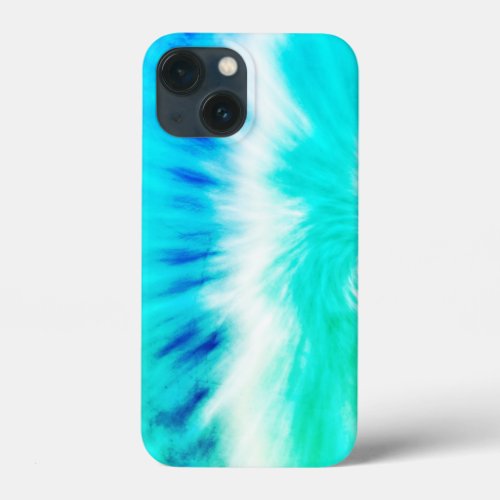 Aqua Marble  Swirl Tie_Dye Fusion iPhone 13 Mini Case