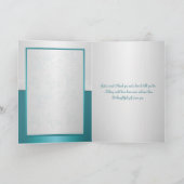Aqua-marine and Silver Floral Thank You Card (Inside)