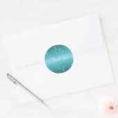 Aqua-marine Floral 1.5" Thank You Sticker (Envelope)