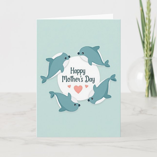 Aqua Marine Mammals Card (Front)