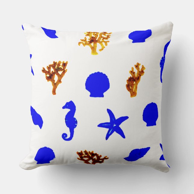 Aqua Marino Throw Pillow (Front)