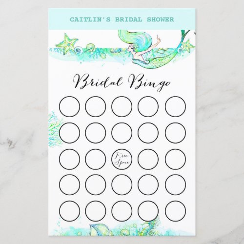 Aqua Mermaid Bridal Shower Game