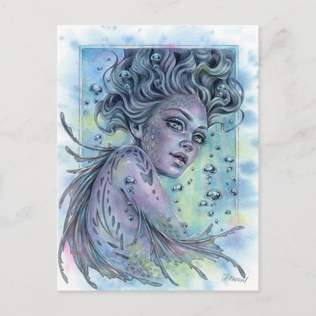 Aqua Mermaid Postcard (Front)