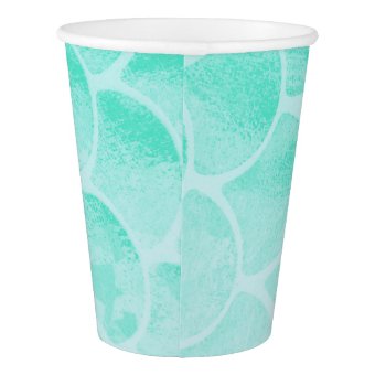 Aqua Mermaid Scales | Seashell Custom Paper Cup | Zazzle