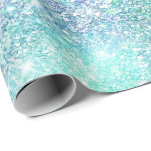 Aqua Mermaid Sparkle Wrapping Paper