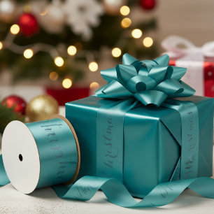 Aqua Merry Christmas ribbon