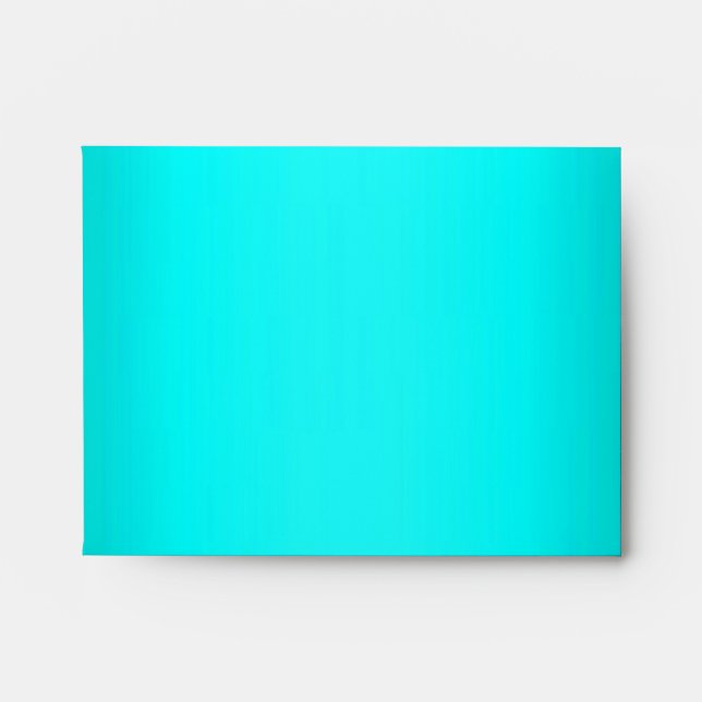 Aqua Metallic Leopard Fur Lined NoteCard Envelope (Front)