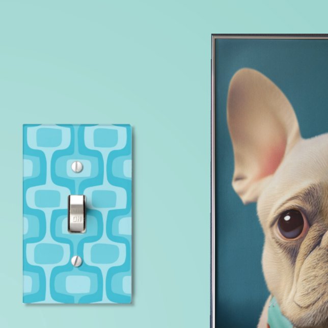 Aqua Mid-Century Modern Geometric Light Switch Cover (Creator Uploaded)