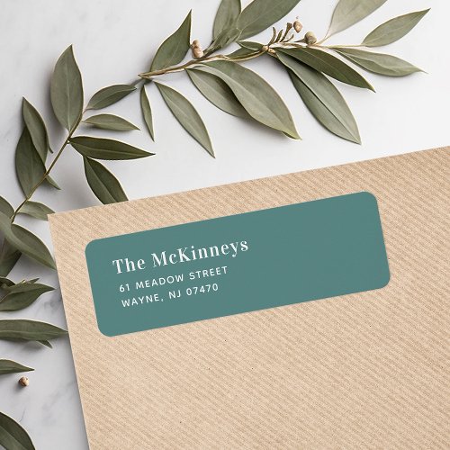 Aqua Minimalist Return Address Label