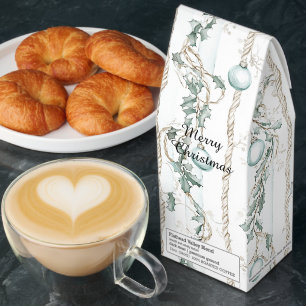 Aqua Mint Christmas Ornaments Roasted Coffee