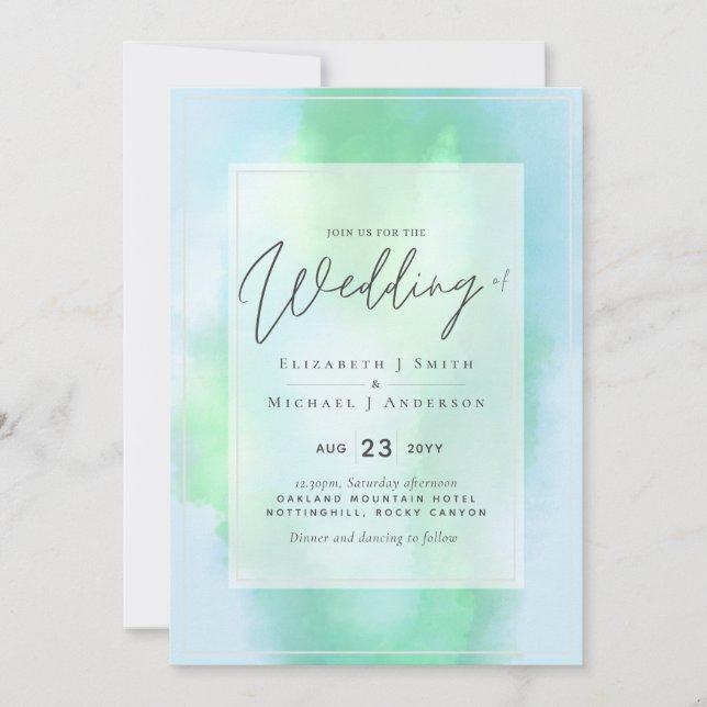 Aqua Mint Dreams Modern Budget Wedding (Front)