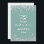 Aqua Mint Silver Diamond Glitter 18th Birthday Invitation<br><div class="desc">Create your own elegant aqua/mint 18th birthday party invitation for women with sparkling glitter and a white calligraphy/script text. Text and fonts are completely customizable on this invitation so you can change this to work for any age. The background color is customizable, as well, so no matter what your party...</div>