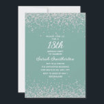 Aqua Mint Silver Diamond Glitter 18th Birthday Invitation<br><div class="desc">Create your own elegant aqua/mint 18th birthday party invitation for women with sparkling glitter and a white calligraphy/script text. Text and fonts are completely customizable on this invitation so you can change this to work for any age. The background color is customizable, as well, so no matter what your party...</div>