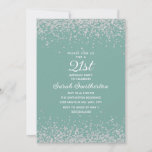 Aqua Mint Silver Diamond Glitter 21st Birthday Invitation<br><div class="desc">Create your own elegant aqua/mint 21st birthday party invitation for women with sparkling glitter and a white calligraphy/script text. Text and fonts are completely customizable on this invitation so you can change this to work for any age. The background color is customizable, as well, so no matter what your party...</div>