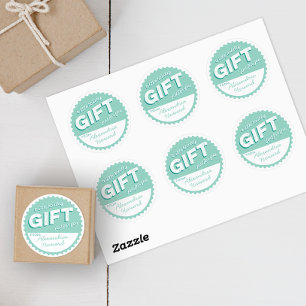 Aqua Mint Vintage Style Holiday Gift Sticker