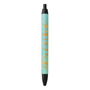 Aqua Mint Watercolor Gold Dream Pen