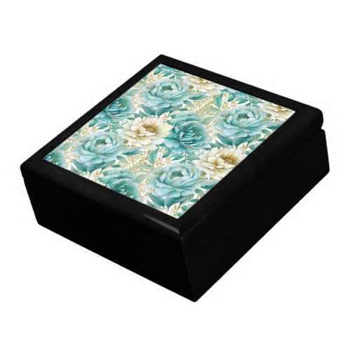 Aqua Mint White Floral Gift Box