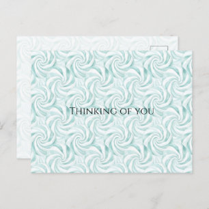 Aqua Mint White Swirls Thinking of you Postcard