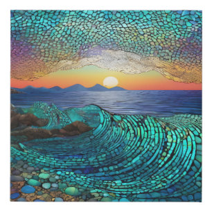 Aqua Mirage Faux Canvas Print