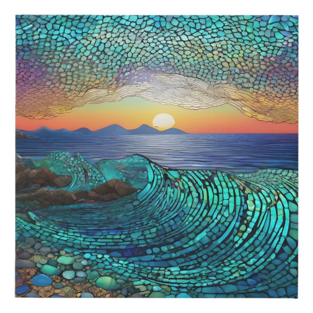 Aqua Mirage Faux Canvas Print (Front)