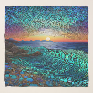 Aqua Mirage Seascape Scarf