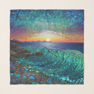 Aqua Mirage Seascape Scarf