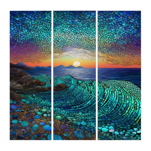 Aqua Mirage Seascape Triptych