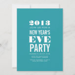 Aqua Modern 2013 New Year&#39;s Eve Party Invitation at Zazzle