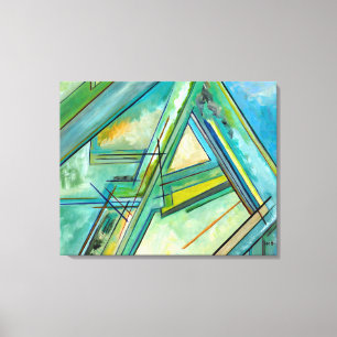 Aqua Modern Art Abstract Colorful Canvas Prints