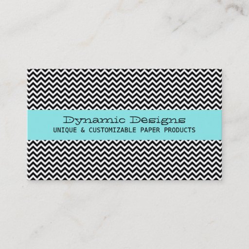 Customizable Aqua Modern Chevron Business Card