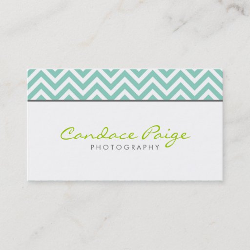 Customizable Aqua Modern Chevron Stripes Business Cards