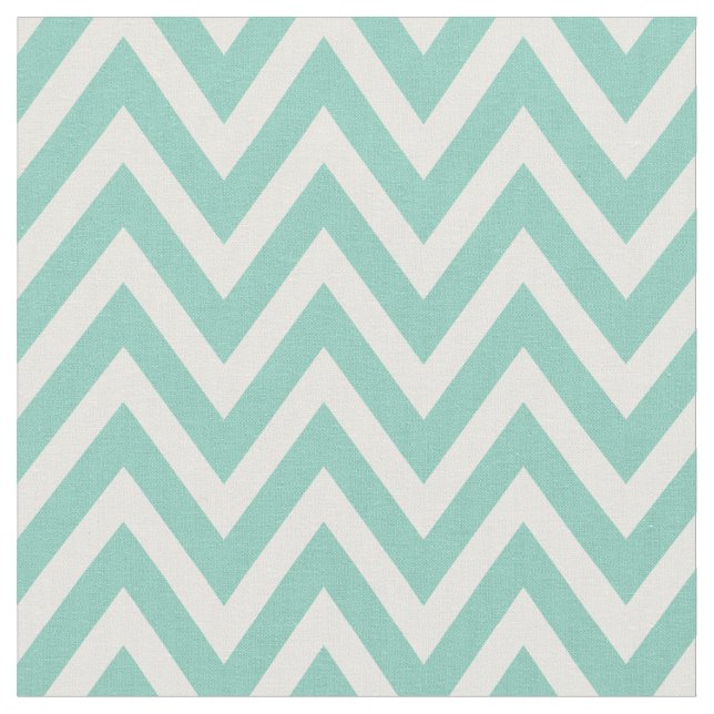 Aqua Modern Chevron Stripes Fabric (Close Up)