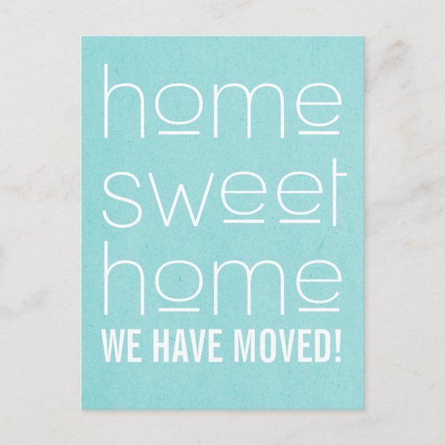 Aqua Modern Home Sweet Home Postcard (Front)