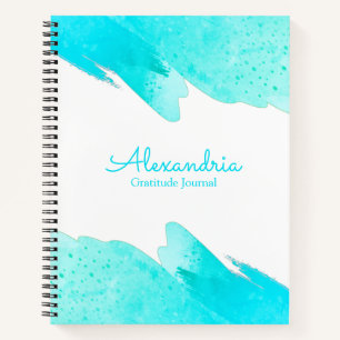Aqua Modern Personalized Elegant Script Journal
