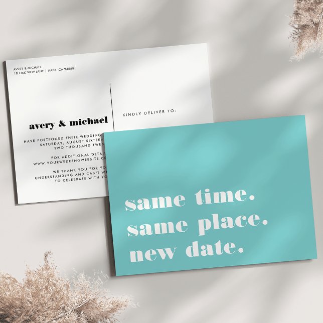 Aqua | Modern Wedding Postponement Announcement (Creator Uploaded)