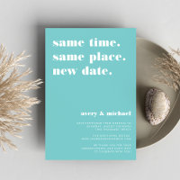 Aqua | Modern Wedding Postponement Announcement