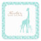 Aqua Mom and Baby Giraffes