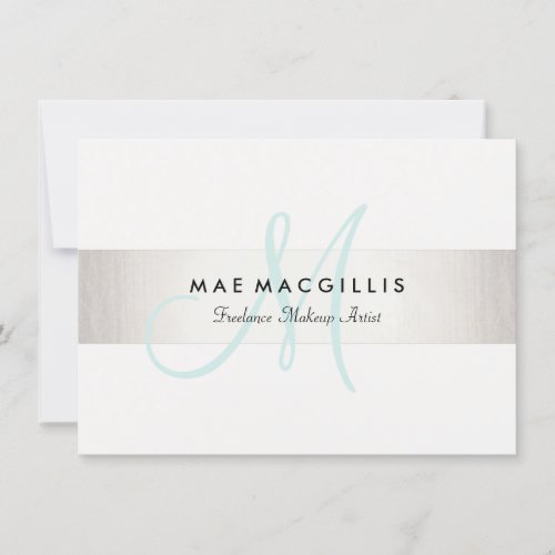 Aqua Monogram FAUX Silver Stripe Gift Certificate