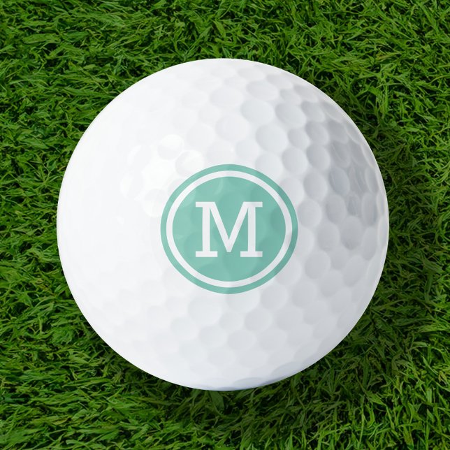 Aqua Monogram Personalized Golf Balls (Creator Uploaded)