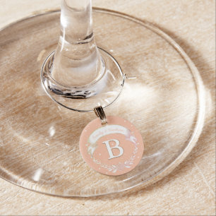 Aqua Monogram Wedding or Special Occasion Wine Charm