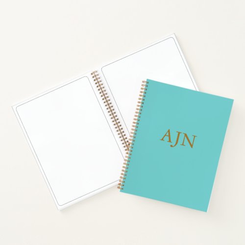 Aqua Monogrammed Art Sketchbook Notebook Gift