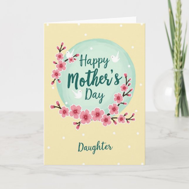Aqua Mothers Day Message Card (Front)