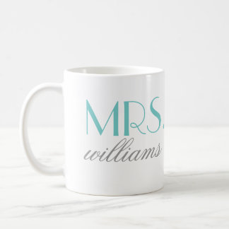 Aqua Mrs. Coffee Mug | Bride-to-Be Gift