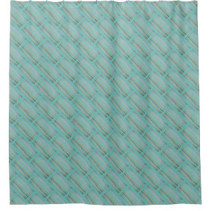 Aqua Multi Colored Stripes Shower Curtain