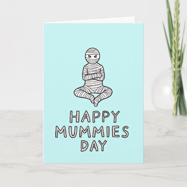 Aqua Mummys Day Illustration Card (Front)