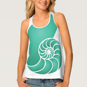 Aqua Nautilus Shell Tank Top